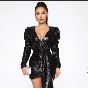 Sequin black dress 🤍 fashion nova
